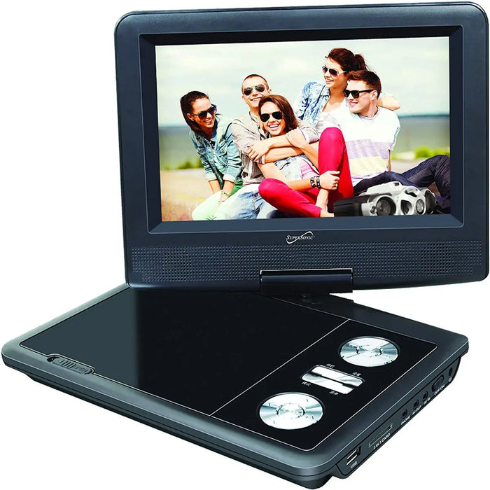 SuperSonic SC-257 7" Portable DVD Player and Digital TV with USB ,SD inputs and Swivel Display Supersonic