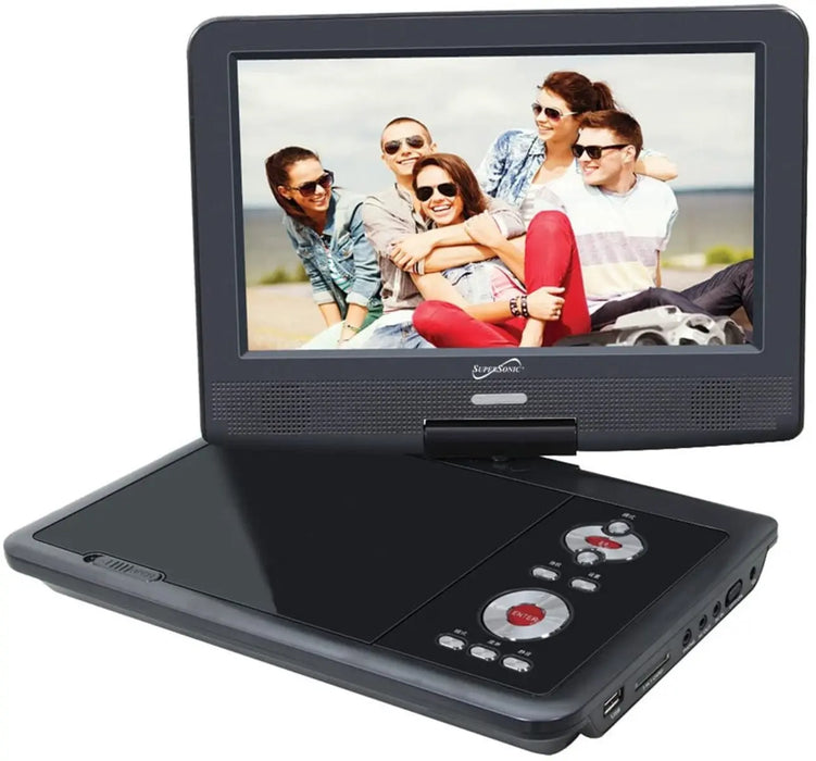 SuperSonic SC-259 9" Portable DVD Player and Digital TV with USB ,SD inputs and Swivel Display Supersonic