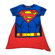Superman Theme Kids T-Shirt with Bag and detachable Cape (3pc Set) The Wires Zone
