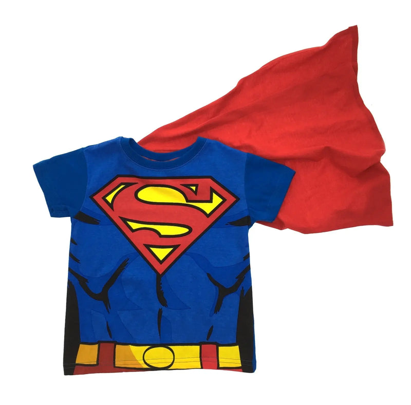 Superman Theme Kids T-Shirt with Bag and detachable Cape (3pc Set) The Wires Zone