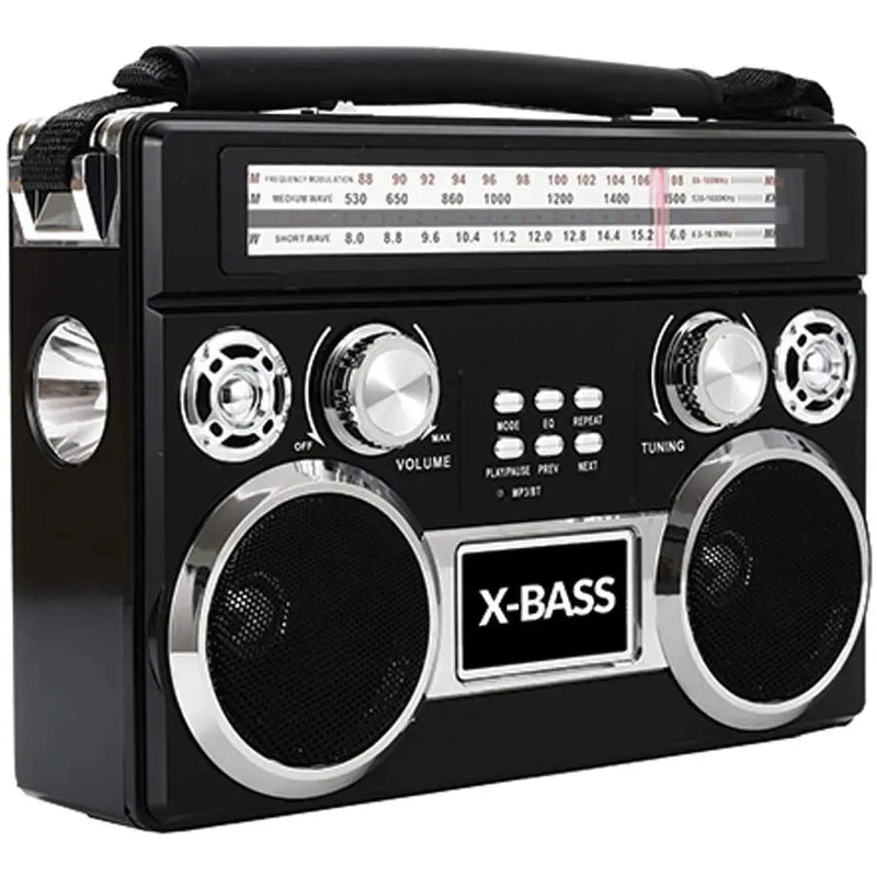 Supersonic SC-1097BT 3 Band Radio with Bluetooth and Flashlight Black Supersonic