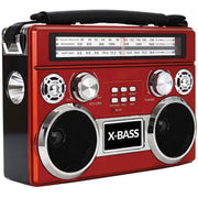 Supersonic SC-1097BT-RED 3 Band Radio with Built-in Bluetooth and Flashlight Supersonic