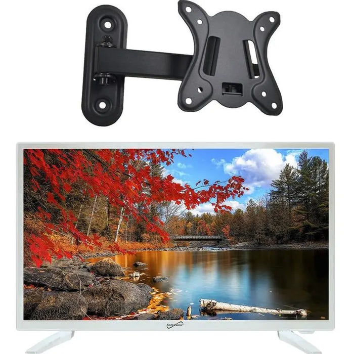 Supersonic SC-2211WH White AC/DC HDMI 1080p 22" LED HDTV + Wall Mount Supersonic