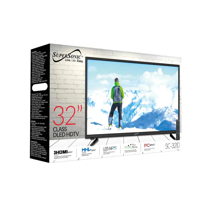 Widescreen Sdtv Supersonic SC-3210 32” Class Widescreen DLED HDTV 1080p Built-In USB H