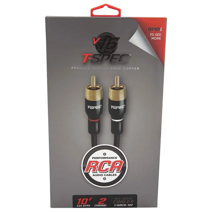 T-Spec V16RCA-102 2-Channel V16 Series RCA Audio Cables Gold-plated Copper 10ft T-Spec