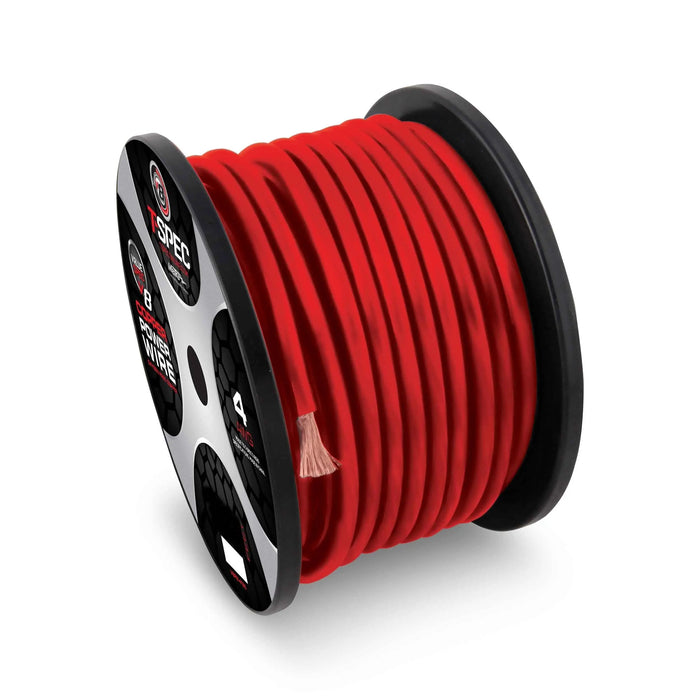 T-Spec V8GT10RD-50 v8GT SERIES Marine Grade Red 1/0 AWG 25-50 FT RED OFC Power Wire T-Spec