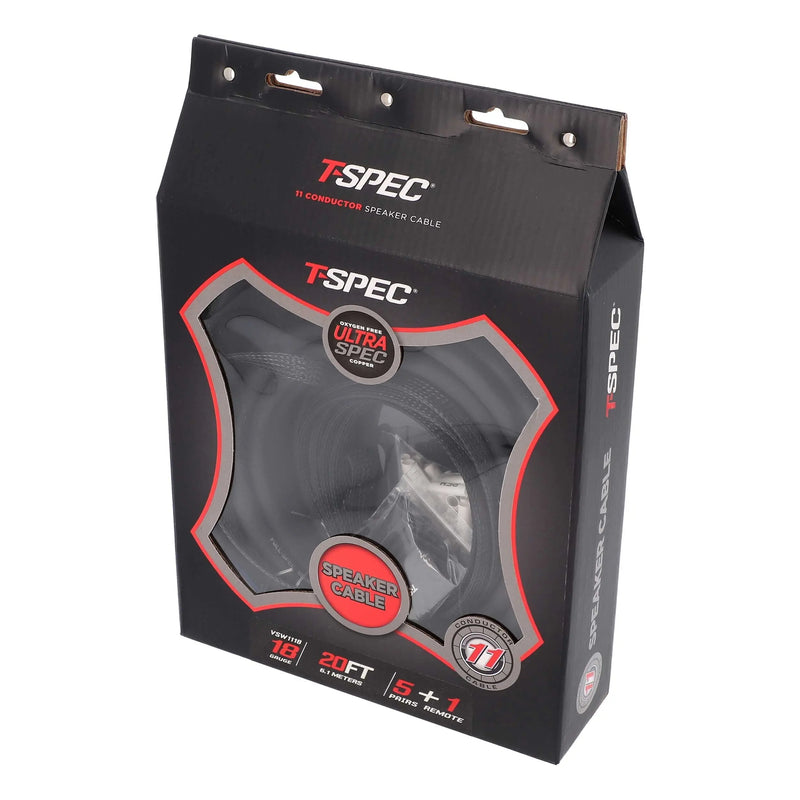 T-Spec VSW1118 20ft. 18 Gauge 11 Conductor Flexible OFC Speaker Cable T-Spec