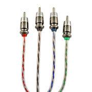 T-Specs V12RCA-174 17FT V12 Series 4-Channel Phantom Braid RCA Audio Cable T-Spec