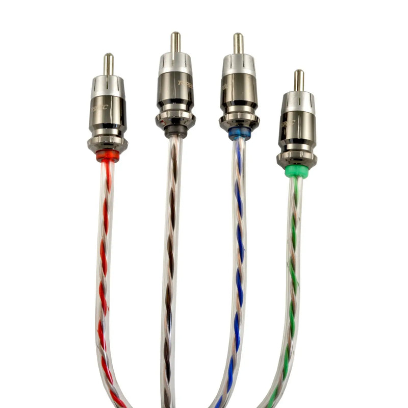 T-Specs V12RCA-174 17FT V12 Series 4-Channel Phantom Braid RCA Audio Cable T-Spec