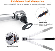 TACKLIFE 3/8" Drive Click Torque Wrench Set with Adapters and an Extension Bar (HTW1A) TACKLIFE