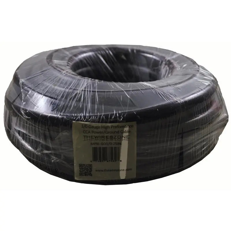 1/0 Gauge 50 Feet Total High-Performance Amplifier Power/Ground Cable (Blue/Black)