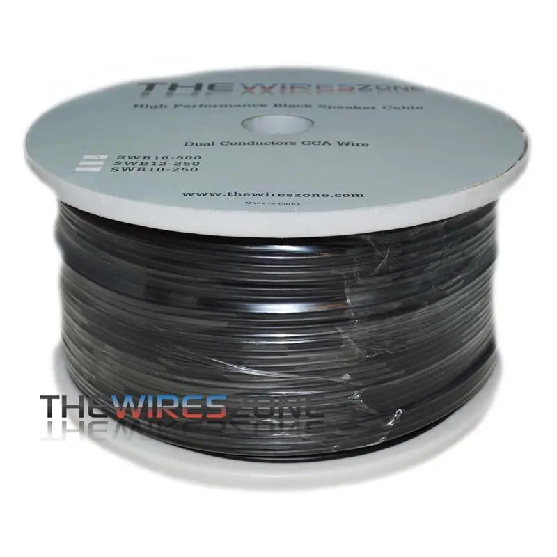 TWZ SWB16-500 High Performance Black 16 Gauge 500 Feet Speaker Cable The Wires Zone