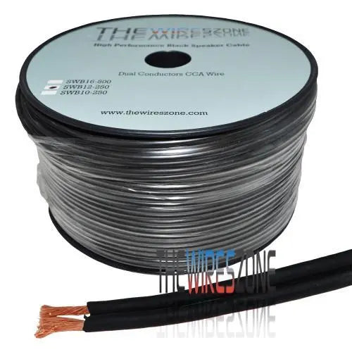 TWZ True 12 Gauge 250' Feet Black PVC Speaker Wire for Home/Car Audio The Wires Zone