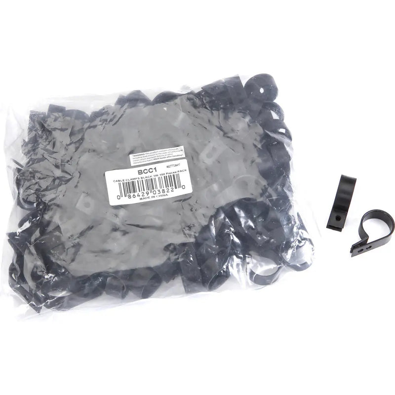 The Install Bay BCC1 Black Cable Clamps 1 Inch - Package of 100 The Install Bay