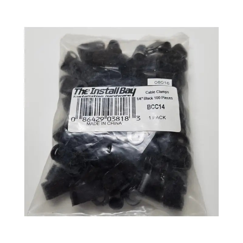 The Install Bay BCC14 Black 1/4" Cable Clamps (100/pack) The Install Bay