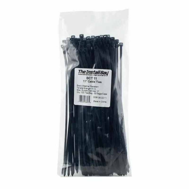 The Install Bay BCT11 Black 11" Cable Zip Ties 50 LB Tensile Strength (100-1000 pack) The Install Bay