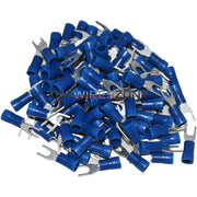 The Install Bay BVST8 Blue Vinyl 16-14 Gauge #8 Spade Terminal Connector 100/pk The Install Bay