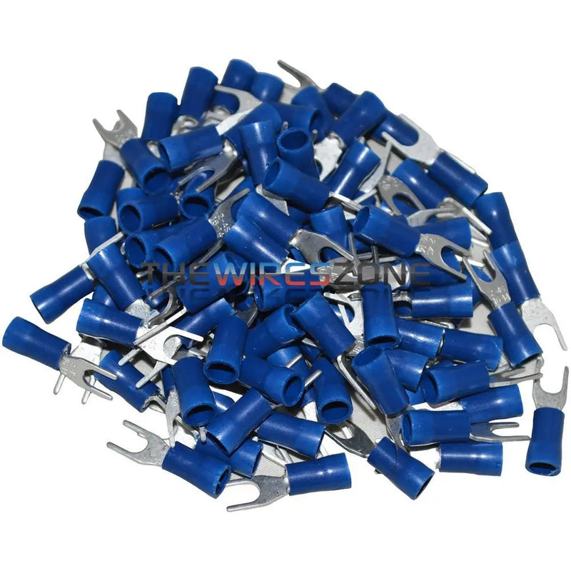 The Install Bay BVST8 Blue Vinyl 16-14 Gauge #8 Spade Terminal Connector 100/pk The Install Bay