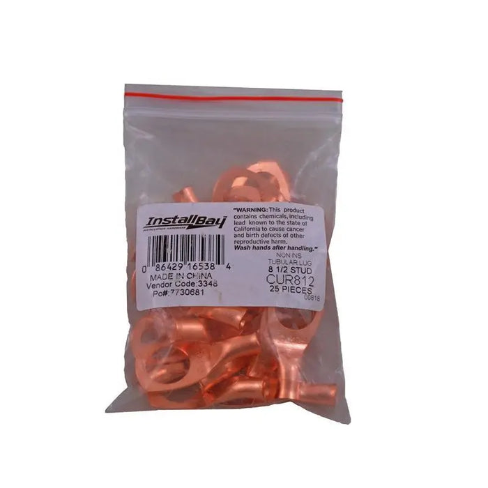 The Install Bay CUR812 8 Gauge 1/2" Copper Ring Terminal (25/pack) The Install Bay