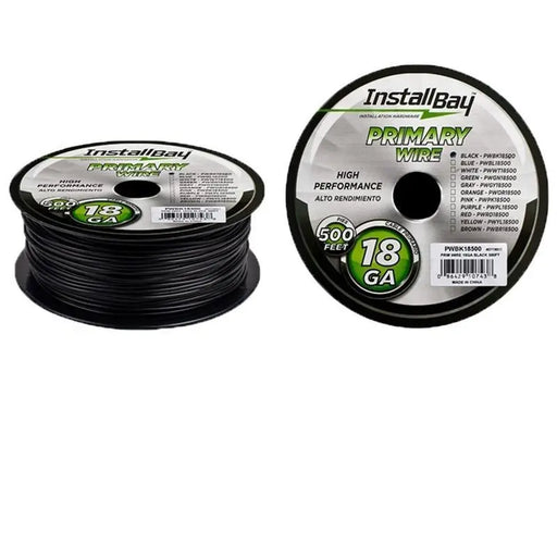 The Install Bay PWBK18500 Black Coil 18 Gauge 500 Feet Stranded Primary Wire The Install Bay