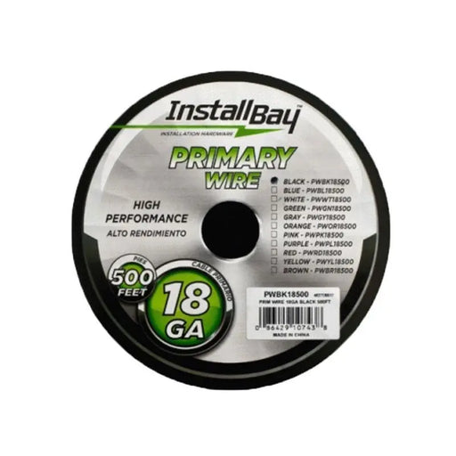 The Install Bay PWBK18500 Black Coil 18 Gauge 500 Feet Stranded Primary Wire The Install Bay