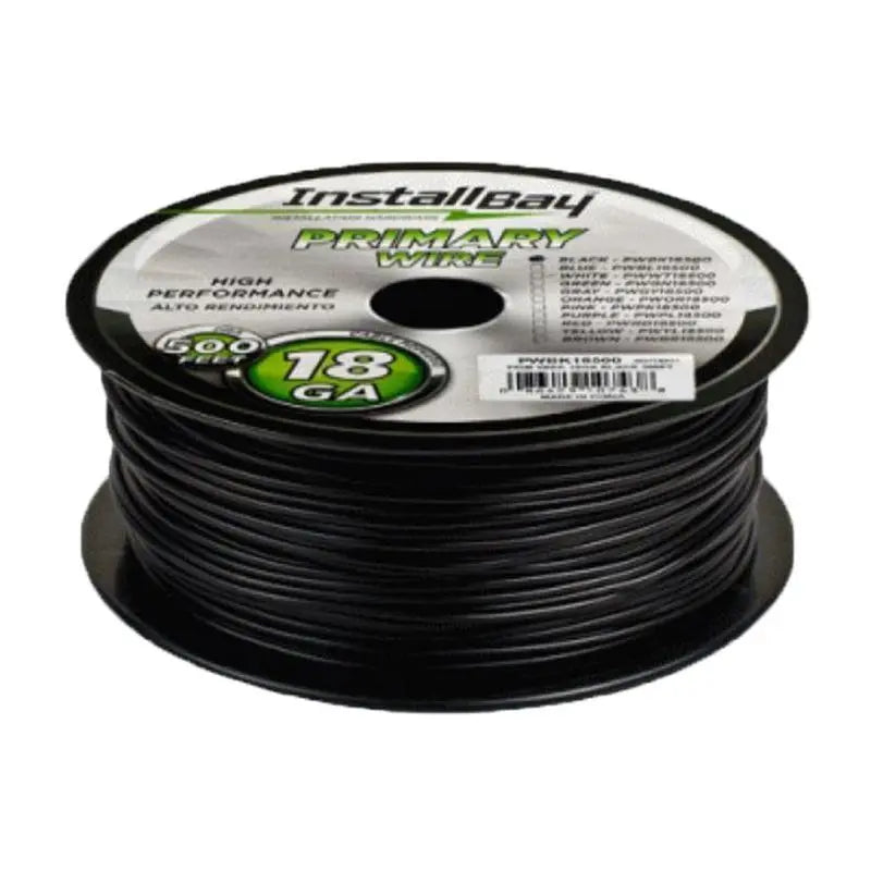 The Install Bay PWBK18500 Black Coil 18 Gauge 500 Feet Stranded Primary Wire The Install Bay