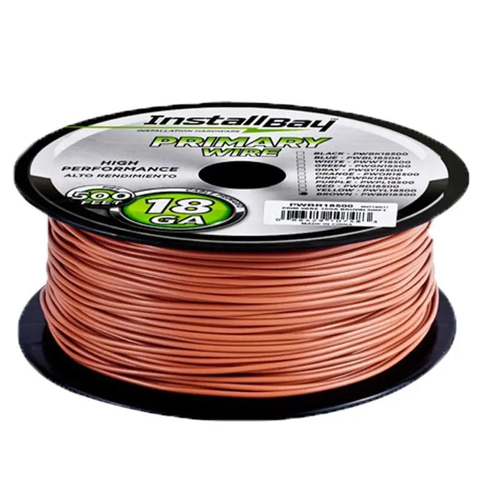 The Install Bay PWBR18500 18 Gauge Brown Coil 500 Feet Stranded Primary Wire The Install Bay