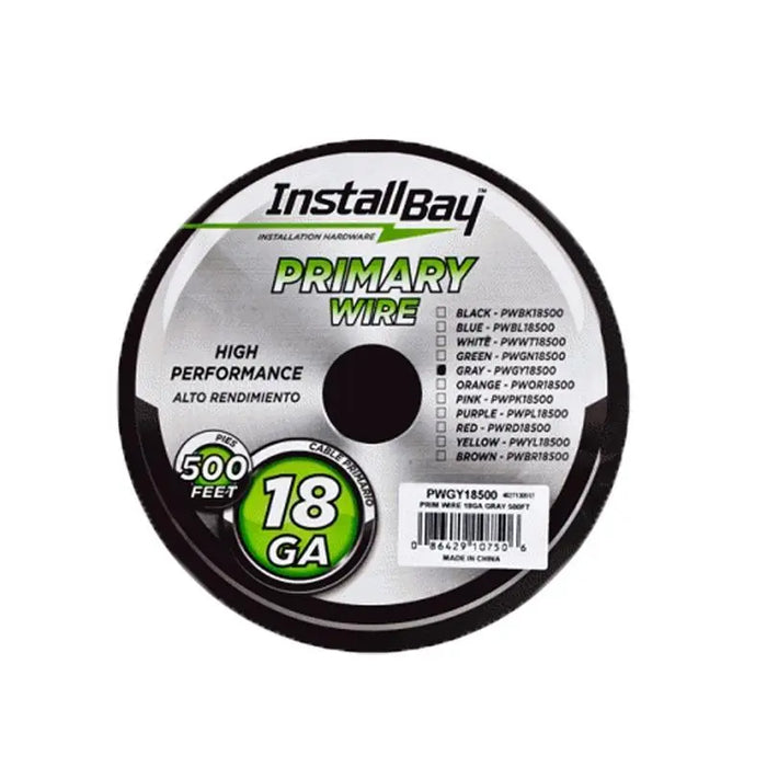 The Install Bay PWGY18500 Gray 18 Gauge 500 Feet Coil Stranded Primary Wire The Install Bay