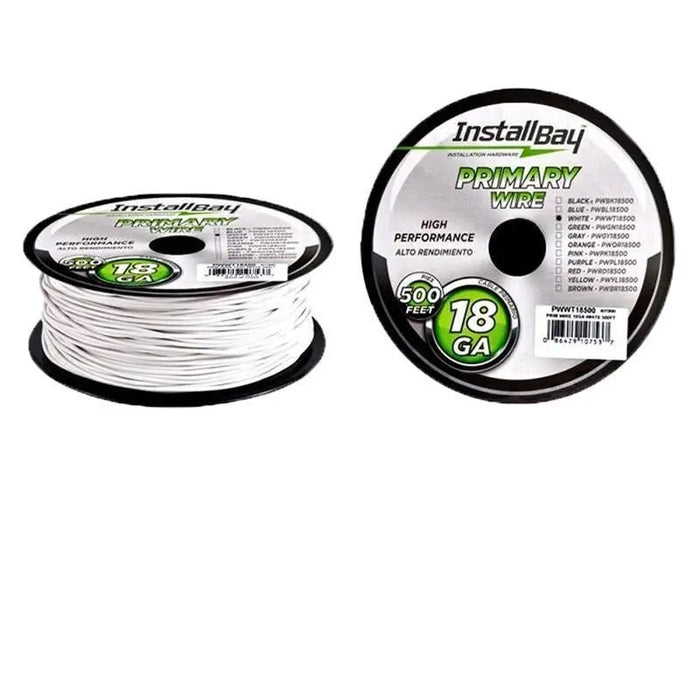 The Install Bay PWWT18500 White 18 Gauge 500 Feet Coil Stranded Primary Wire The Install Bay