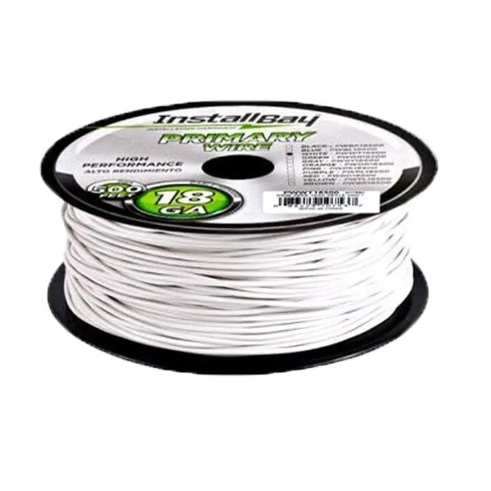The Install Bay PWWT18500 White 18 Gauge 500 Feet Coil Stranded Primary Wire The Install Bay