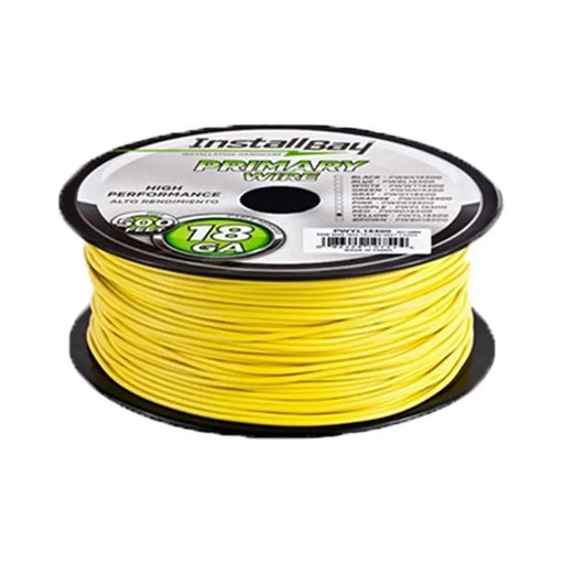 The Install Bay PWYL18500 Yellow 18 Gauge 500 Feet Stranded Primary Wire The Install Bay
