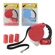 The Wires Zone 16440 Retractable 5M Dog Leash with 80 Waste Bags - Red The Wires Zone