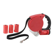 The Wires Zone 16440 Retractable 5M Dog Leash with 80 Waste Bags - Red The Wires Zone