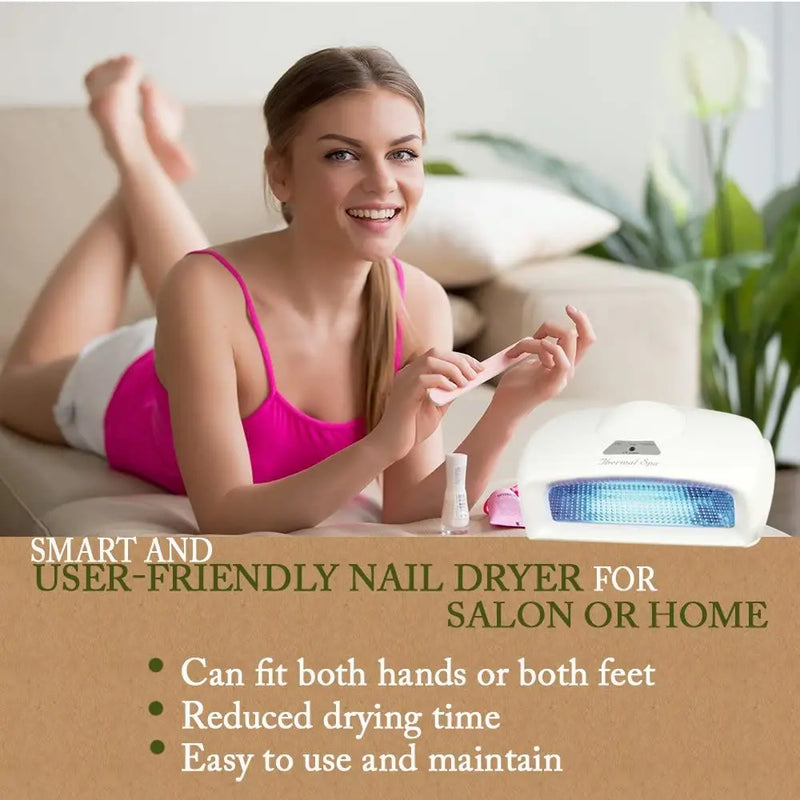 Thermal Spa UV Auto Gel Lamp Nail Dryer Top Tier 45 Watt Portable White Others