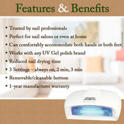 Thermal Spa UV Auto Gel Lamp Nail Dryer Top Tier 45 Watt Portable White Others