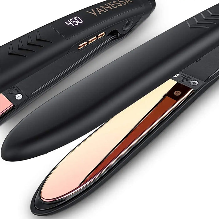 Titanium Flat Iron Hair Straightener & Curler Dual Voltage for All Hair Types Others