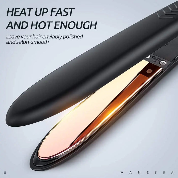 Titanium Flat Iron Hair Straightener & Curler Dual Voltage for All Hair Types Others