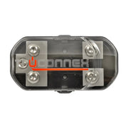 TruConnex 1-4 Gauge Input and 4-8 GA Outputs Dual ANL Fuse Holder Distribution Block with 2 Pack Nickel 100-500 Amp Fuse TruConnex