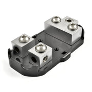 TruConnex 1-4 Gauge Input and 4-8 GA Outputs Dual ANL Fuse Holder Distribution Block with 2 Pack Nickel 100-500 Amp Fuse TruConnex