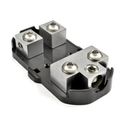 TruConnex 1-4 Gauge Input and 4-8 GA Outputs Dual ANL Fuse Holder Distribution Block with 2 Pack Nickel 100-500 Amp Fuse TruConnex