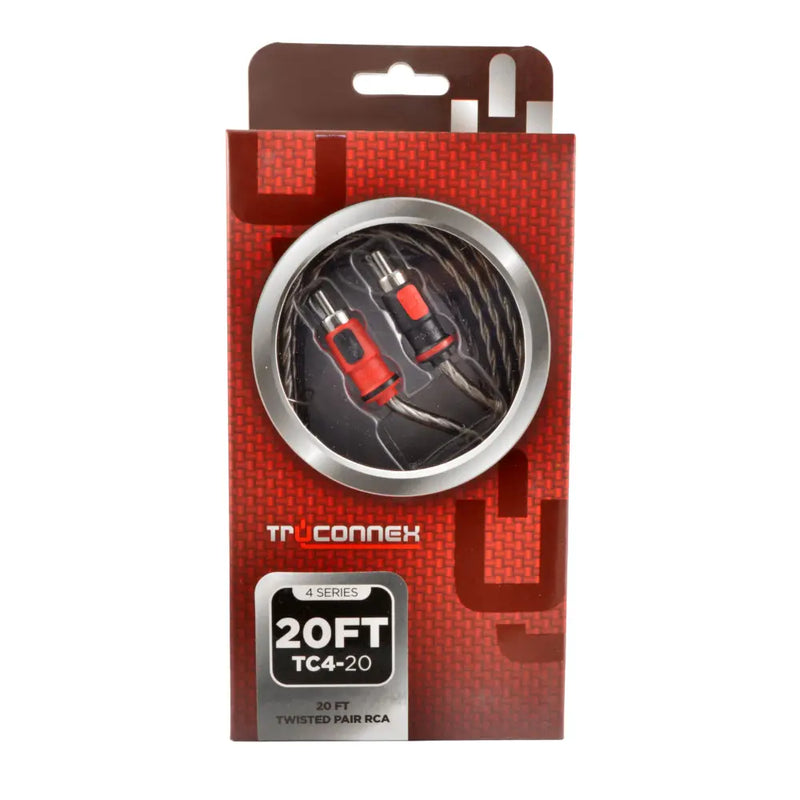 TruConnex TC4-20 20 Feet 2 Channel OFC Twisted Pair Stereo Audio RCA Cable TruConnex