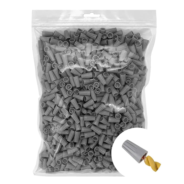 Twist Type Wire Caps Connector Wire Nuts AWG 22-16 UL Listed Gray 500 pcs. The Wires Zone