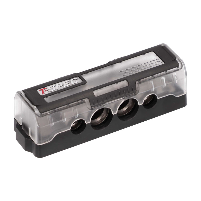 T-Spec VDGB4 Bolt Down Ground Block Solid Brass (2) 0/4 (2) 4/8 outputs Distribution Blocks