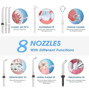 Water Jet Electric Dental Pick Flosser Oral Irrigator 600ml for Teeth/Braces 8 Tips 10 Adjustable Pressure Others
