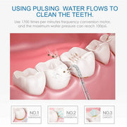 Water Jet Electric Dental Pick Flosser Oral Irrigator 600ml for Teeth/Braces 8 Tips 10 Adjustable Pressure Others