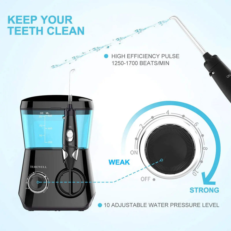 Water Jet Electric Dental Pick Flosser Oral Irrigator 600ml for Teeth/Braces 8 Tips 10 Adjustable Pressure Others