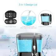 Water Jet Electric Dental Pick Flosser Oral Irrigator 600ml for Teeth/Braces 8 Tips 10 Adjustable Pressure Others