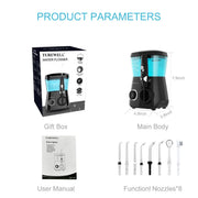 Water Jet Electric Dental Pick Flosser Oral Irrigator 600ml for Teeth/Braces 8 Tips 10 Adjustable Pressure Others
