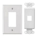 White 1-Port Decora Keystone Jack Wall Insert Cover Plate (1-5 Pack) The Wires Zone