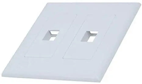 White 2-Gang 2-Port Screwless Keystone Jack Decora Wall Plate Insert (1-10 Pack) The Wires Zone